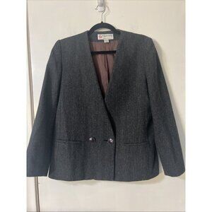 Peabody‎ house wool blend Textured Tweed Gray blazer size 9/10